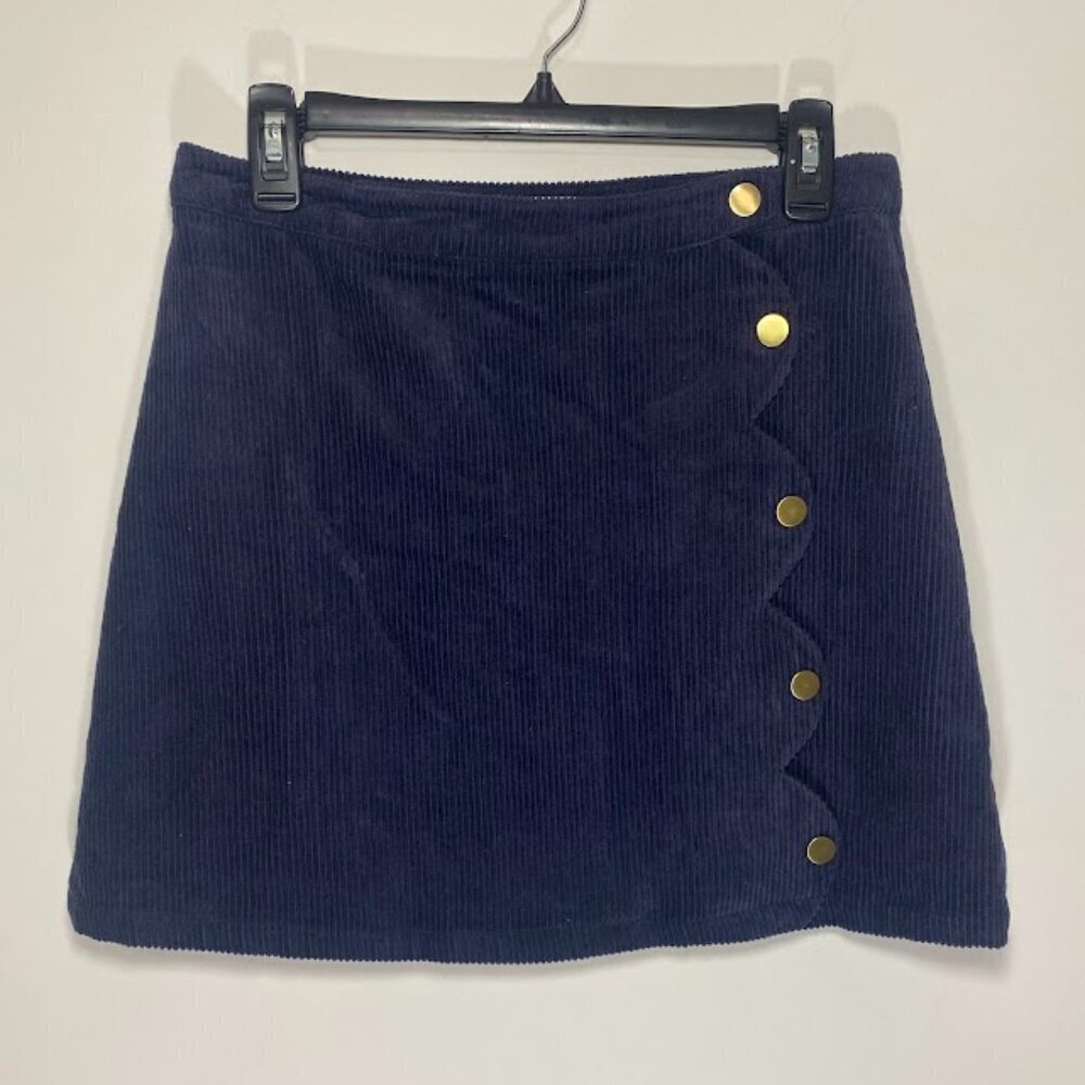 Day to Day by blu pepper Scalloped Wrap Mini Skirt